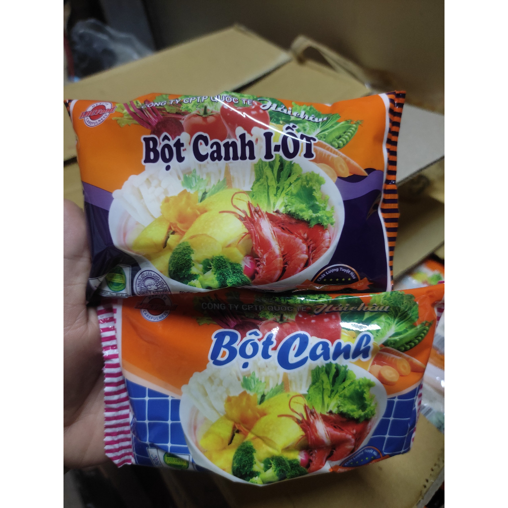 Thùng 50 gói bột canh i ốt và không i ốt Hải Châu