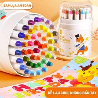   HÀNG CHUẨN LOẠI 1  Sáp màu sáp lụa kèm cọ tán màu SILKY CRAYON cho bé thoả sức sáng tạo 
