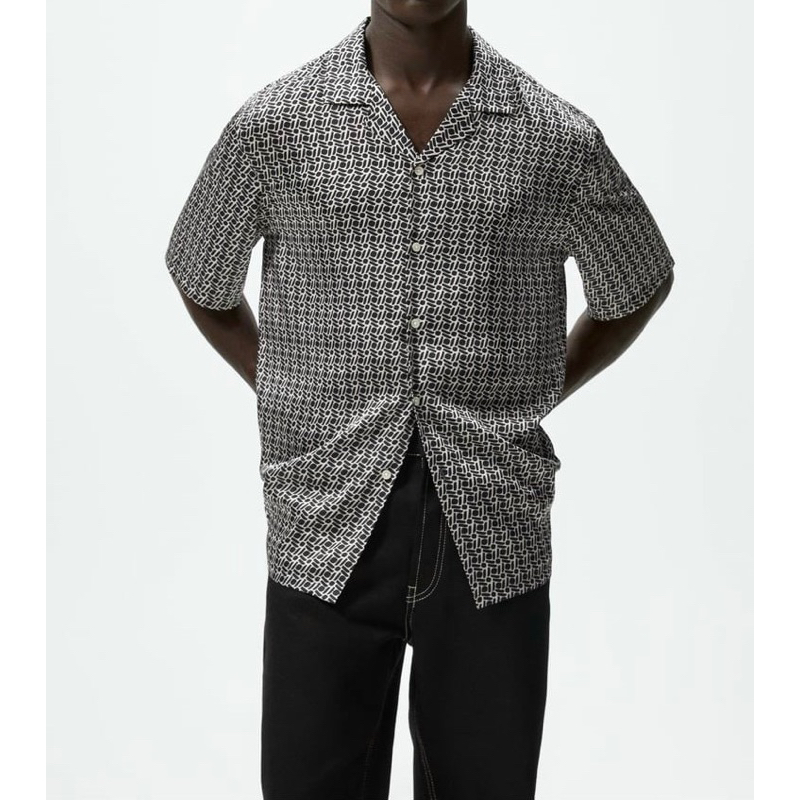 Áo sơ mi ngắn tay Zara authentic FLORAL PRINT size S