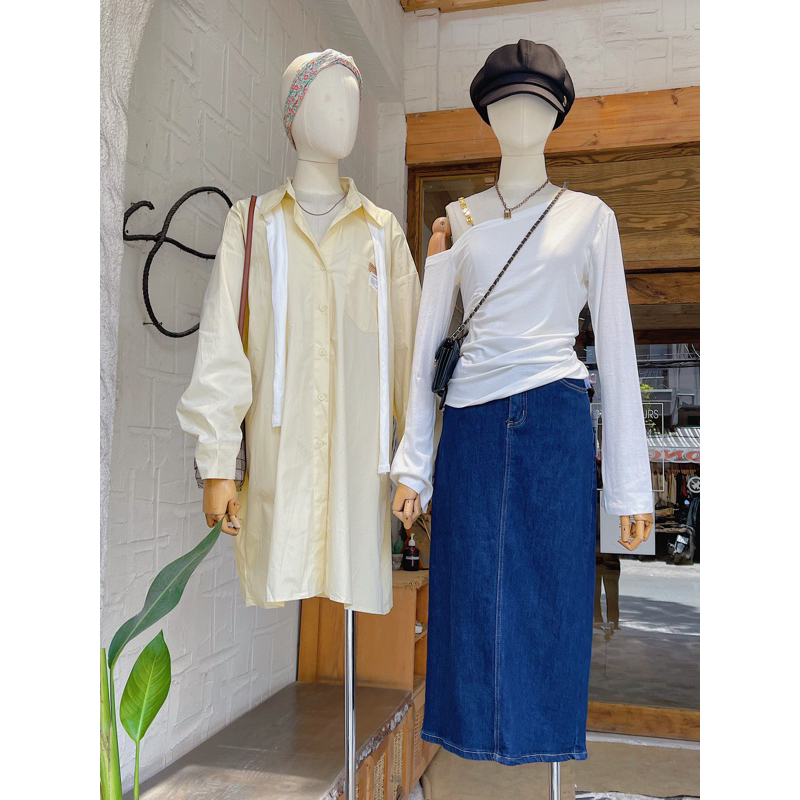 đầm sơ mi kèm áo choàng