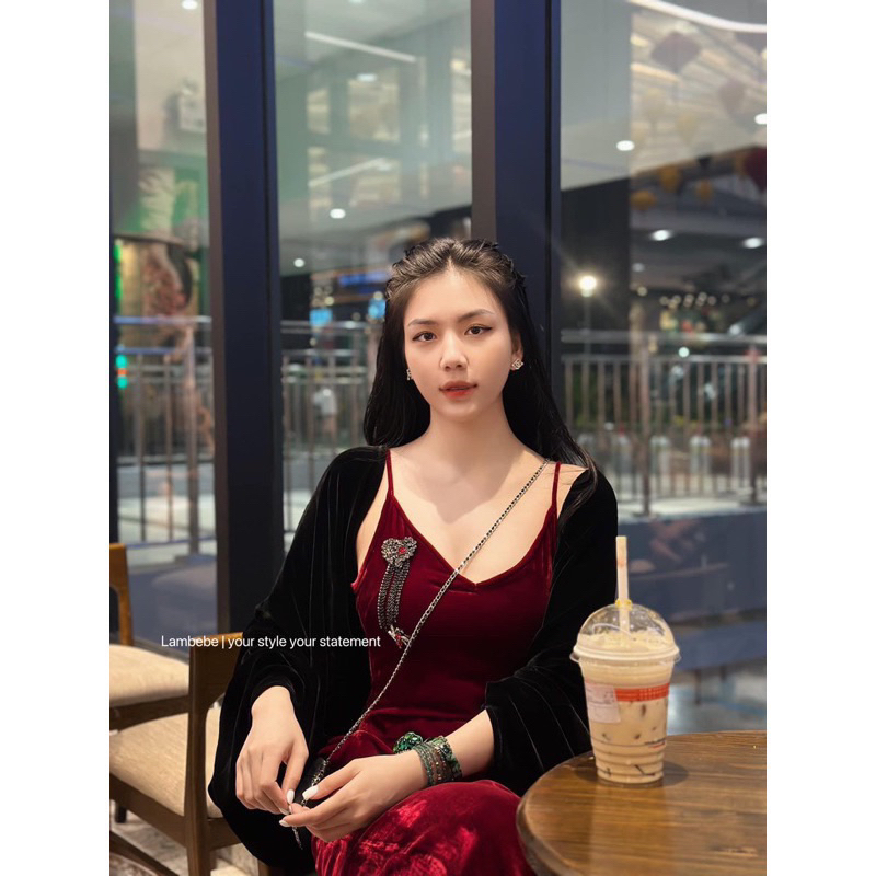 Áo choàng nhung the lụa hàng cao cấp chất xịn, nhẹ, bay