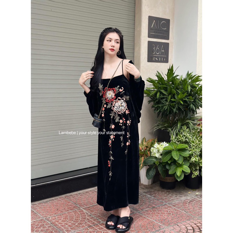 Áo choàng nhung the lụa hàng cao cấp chất xịn, nhẹ, bay