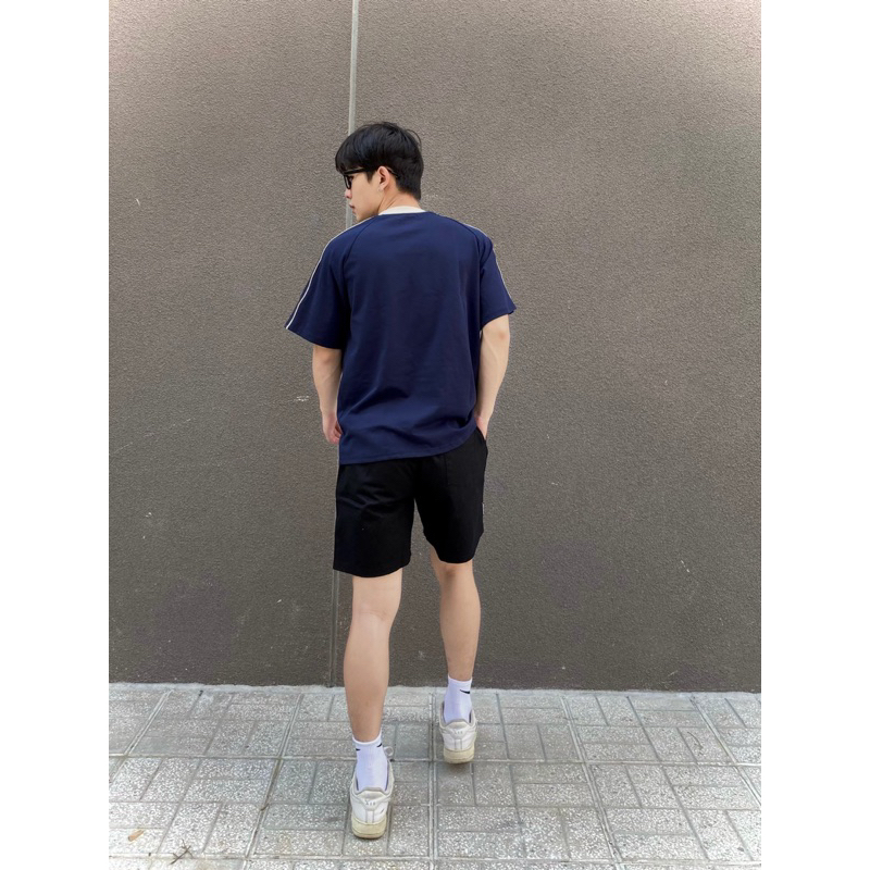 Áo Thun RINGER BOXY Xanh Navy Đơn Giản Thêu UTEESTUDIO Form Unisex Chất Liệu 100% Cotton Co Giãn 2 Chiều Cho Nam Và Nữ