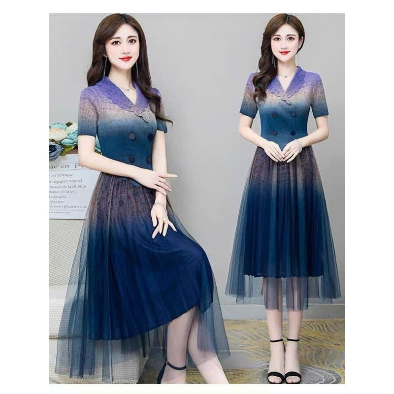 Đầm xoè dập ly cao cấp