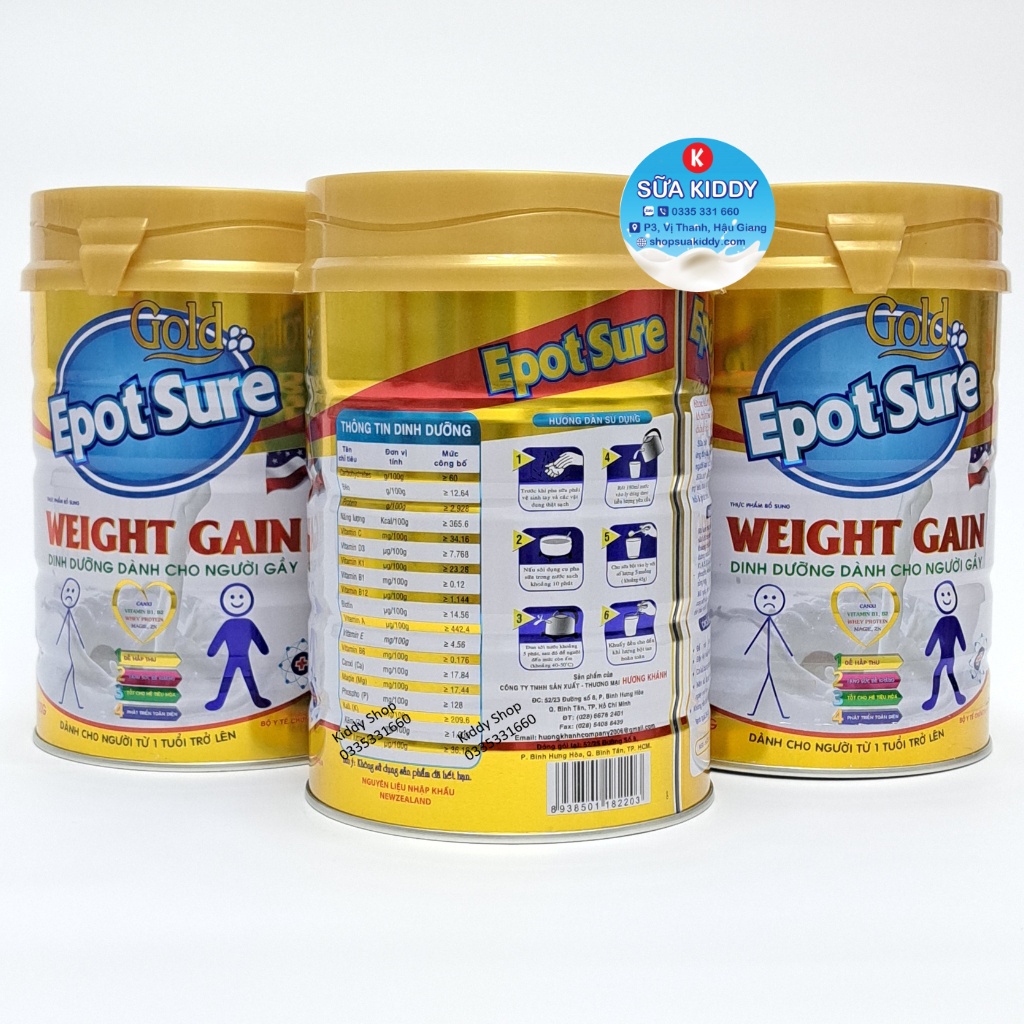 Sữa tăng cân Epot sure Weight Gain 900g dành cho người gầy