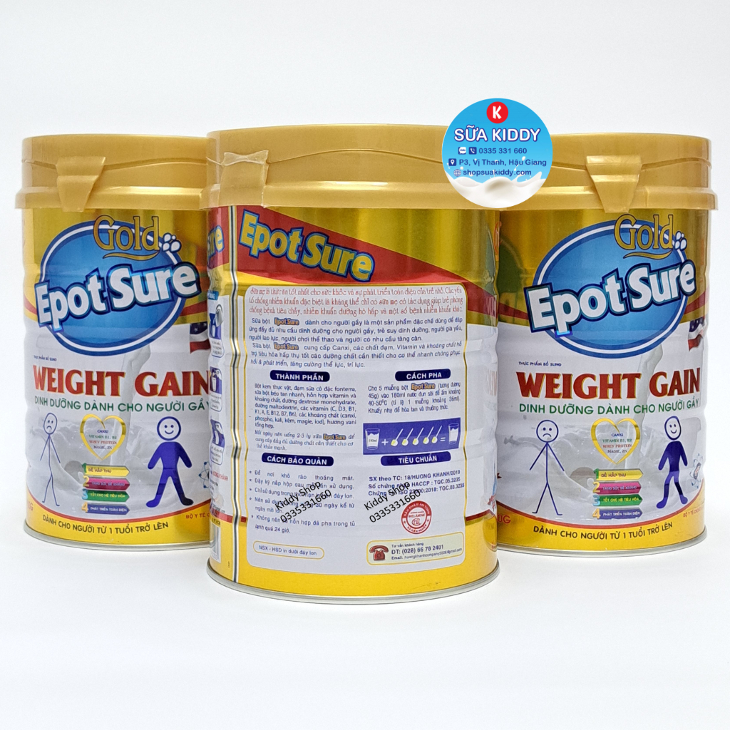 Sữa tăng cân Epot sure Weight Gain 900g dành cho người gầy