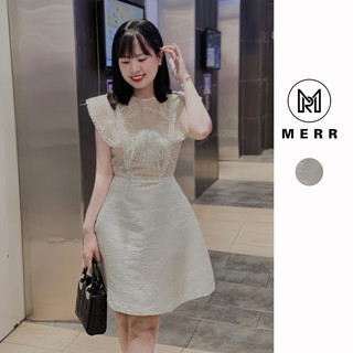 [MERR0017] Đầm Gấm Phối Ren Cánh Tiên Kèm Đá Ảnh Shop Chụp | MERRCHUYENVAY