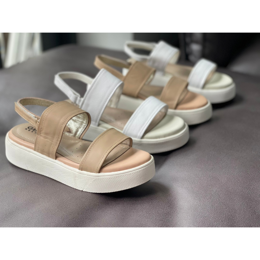 Giày Nữ Sandal Geo.x Hai Quai Ngang Da Êm Chân