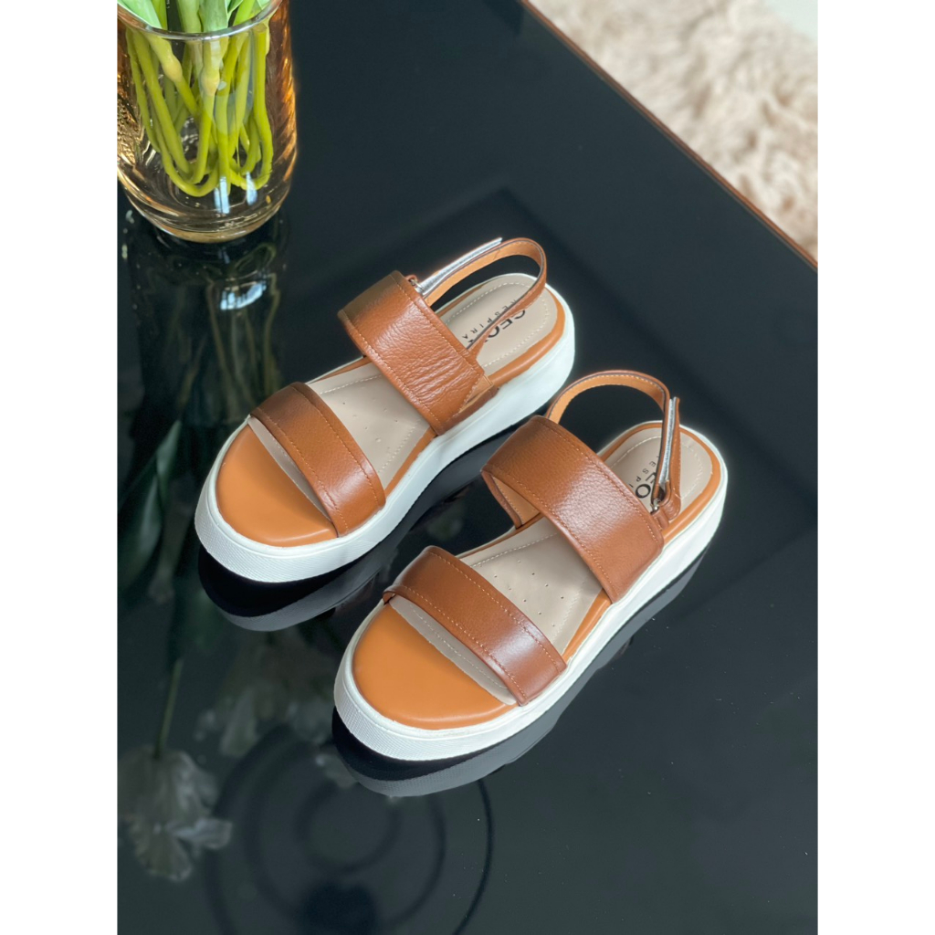 Giày Nữ Sandal Geo.x Hai Quai Ngang Da Êm Chân