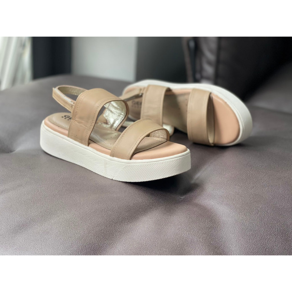 Giày Nữ Sandal Geo.x Hai Quai Ngang Da Êm Chân