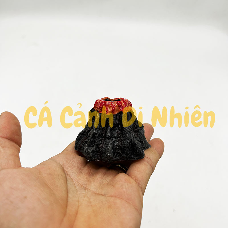 Đầu sủi oxy mô hình núi lửa tiểu cảnh trang trí hồ cá thủy sinh