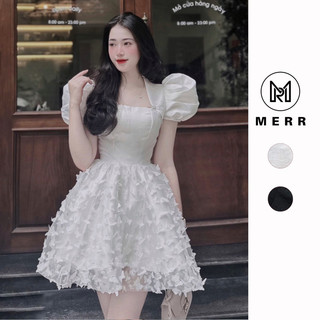 Đầm tafta tay bồng chân váy hồ điệp | merrchuyenvay