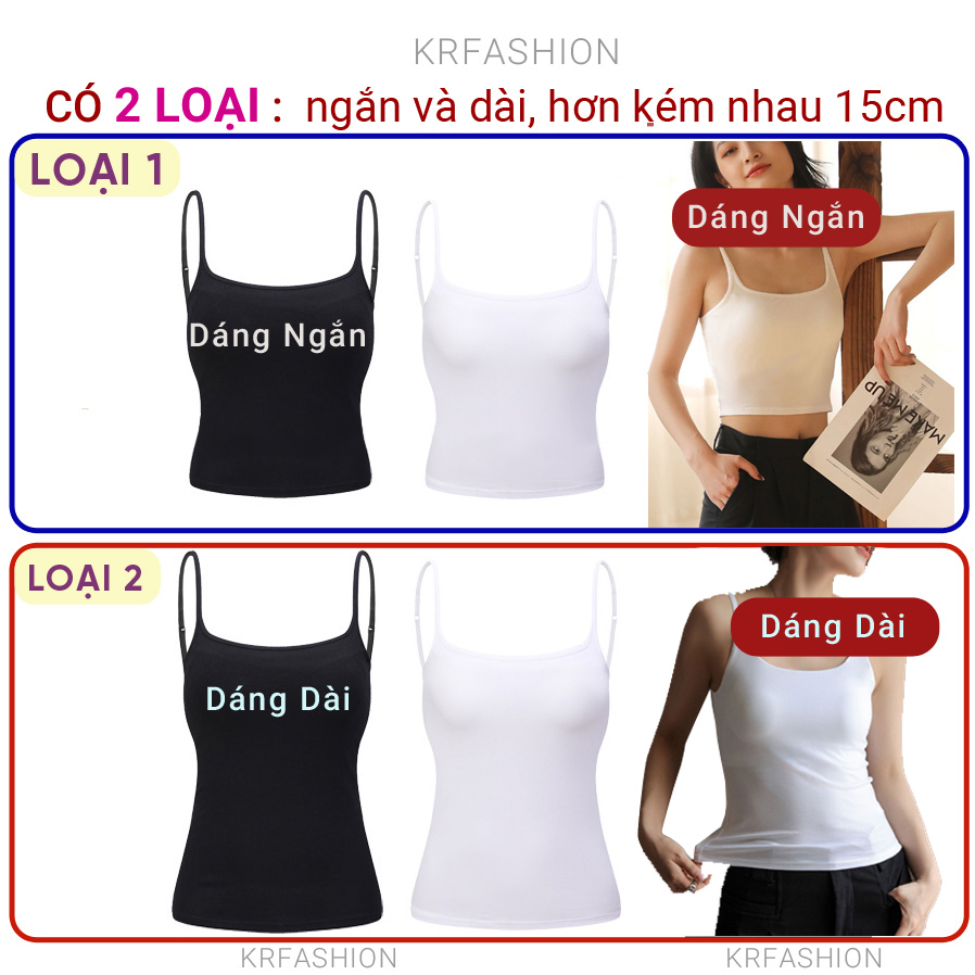 Áo 2 Dây có mút Bra croptop nữ áo thun ba lỗ Cotton KR2025 hai dây TANKTOP Krfashion