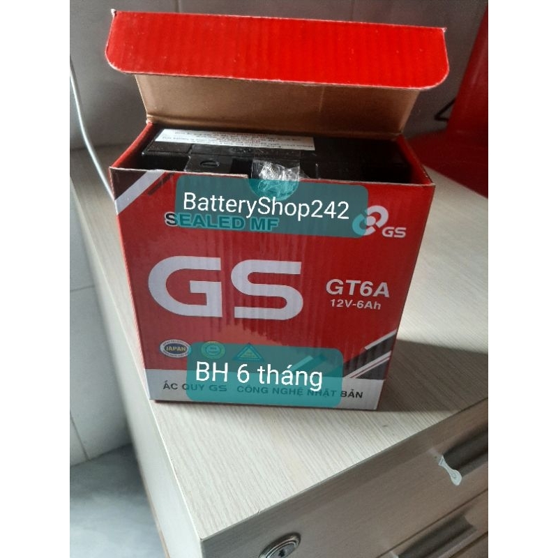 Ắc Quy Khô CHÍNH HÃNG GS GT6A 12V-6Ah Dùng cho Dream; Sirius; Jupiter; Exciter 110 .