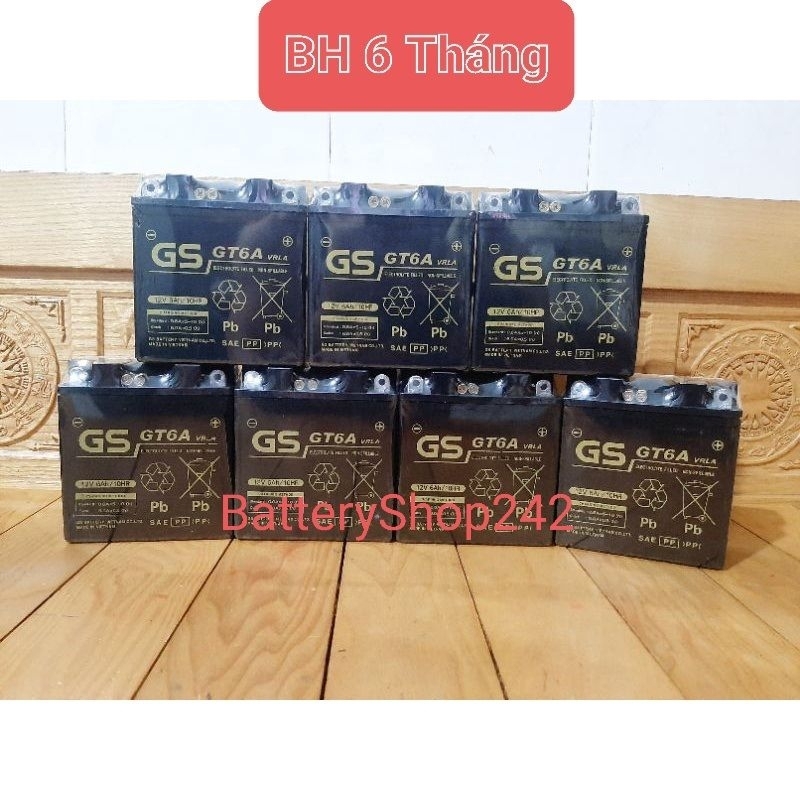 Ắc Quy Khô GS GT6A  Dùng cho xe Dream; Sirius; Jupiter; Exciter 110 .