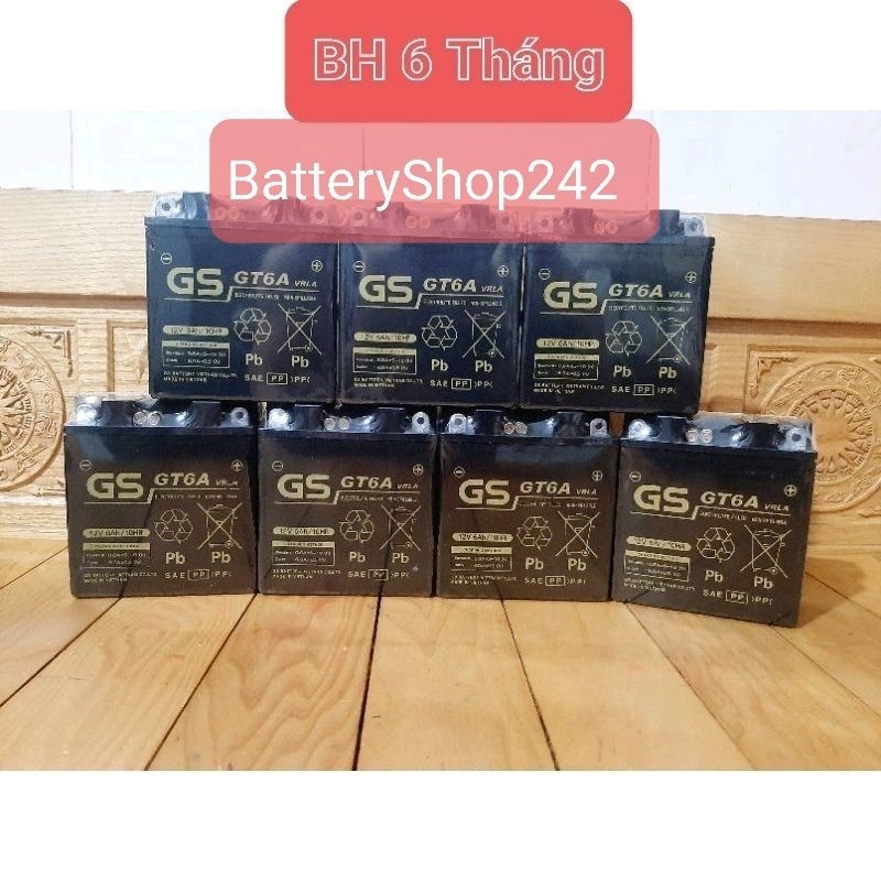 Ắc Quy Khô GS GT6A  Dùng cho xe Dream; Sirius; Jupiter; Exciter 110 .
