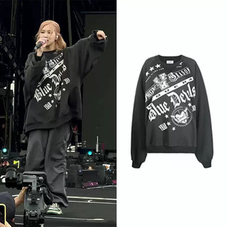 Áo Sweater Rose Blackpink cổ tròn áo thun chui đầu
