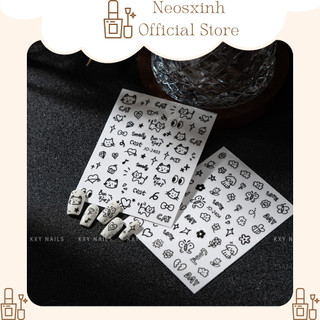 Sticker dán móng tay mèo cute hot trend - hình dán móng - neosxinh nails