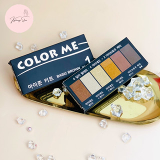 Bảng màu mắt Color Me 6 ô Hàn Quốc ( 4 màu mắt + 2 bột tán mày)