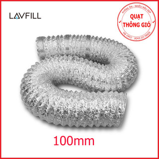 💎tổng kho khalik💎 ống bạc dẫn gió mềm quạt thông gió, ống bạc dẫn khí hút mùi phi 100mm lavfill