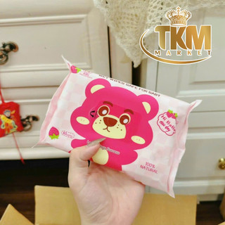 Khăn giấy ướt gấu dâu Losto (thùng 10 gói)