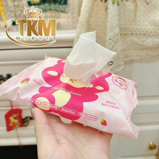 Khăn giấy ướt gấu dâu Losto (thùng 10 gói)