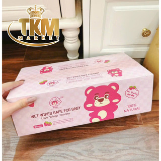 Khăn giấy ướt gấu dâu Losto (thùng 10 gói)