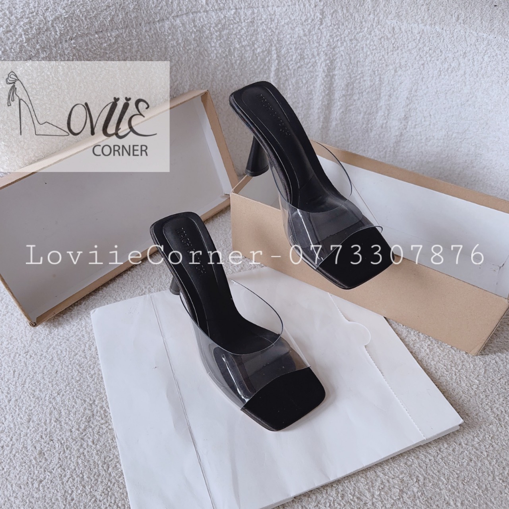 DÉP CAO GÓT LOVIIECORNER - GUỐC NỮ QUAI TRONG PHONG CÁCH THỜI TRANG MŨI VUÔNG HIỆN ĐẠI D230820