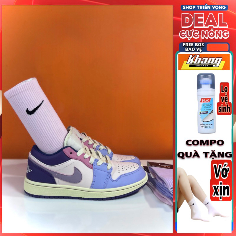 Giày Sneaker Jordan 1 Low “Pink Pastel” Đế Icy | Best Quality Bo Viền