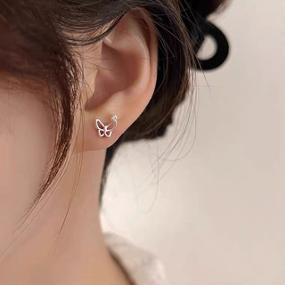1 chiếc bông tai bi bướ m rỗng 30% bạc chốt bi