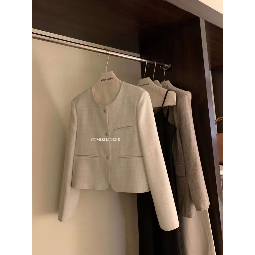 Khoác TWEED túi ngang cúc trắng 30316 I MISS