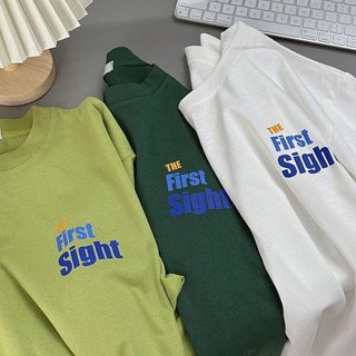 Áo thun 3158 form rộng mẫu "the first sight" trước ngực