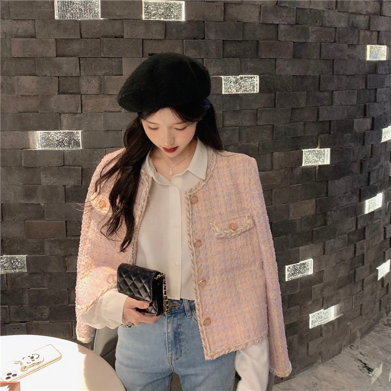 Áo dạ tweed nữ viền thừng cúc đồng khoác ngoài 2 lớp dày dặn tiểu thư sang chảnh hàng QCCC DELIZ | BigBuy360 - bigbuy360.vn