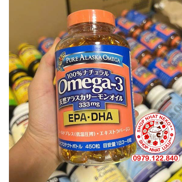 Viên Uống Dầu Cá hồi Omega 3 Pure Alaska Nhật bản hộp 450 viên