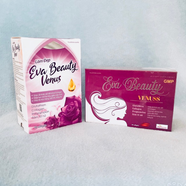 Viên uống đẹp da, Viên uống nội tiết tố nữ Eva Beauty Venus giúp tăng cường sinh lý nữ,Trắng mịn da,Giảm nám sạm-30viên