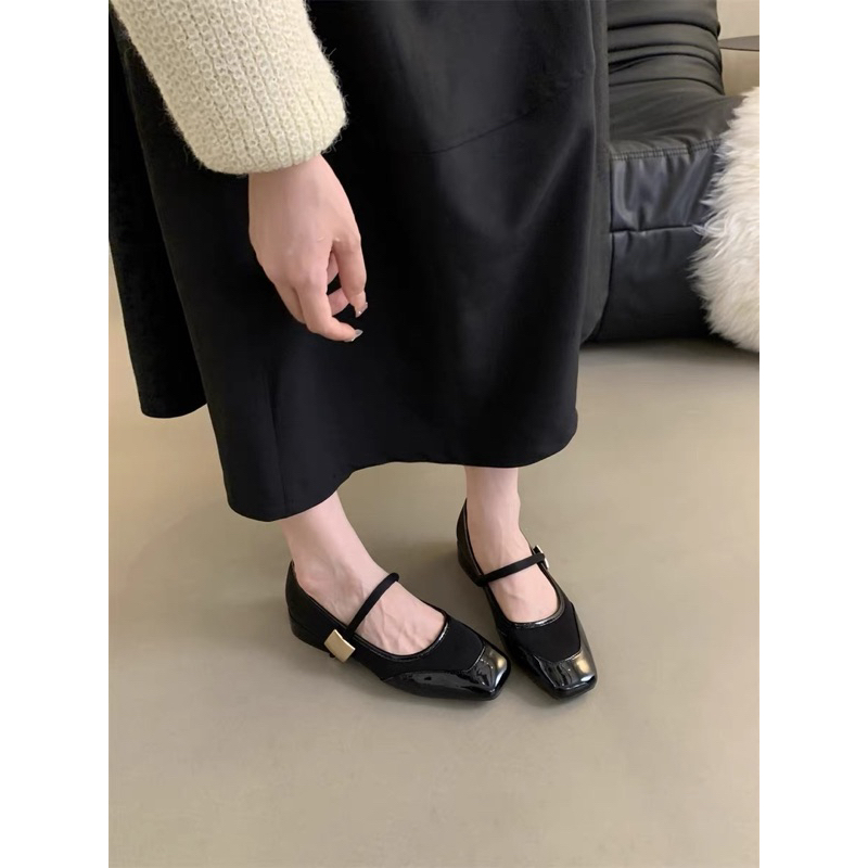 Giày da mũi vuông got chunky