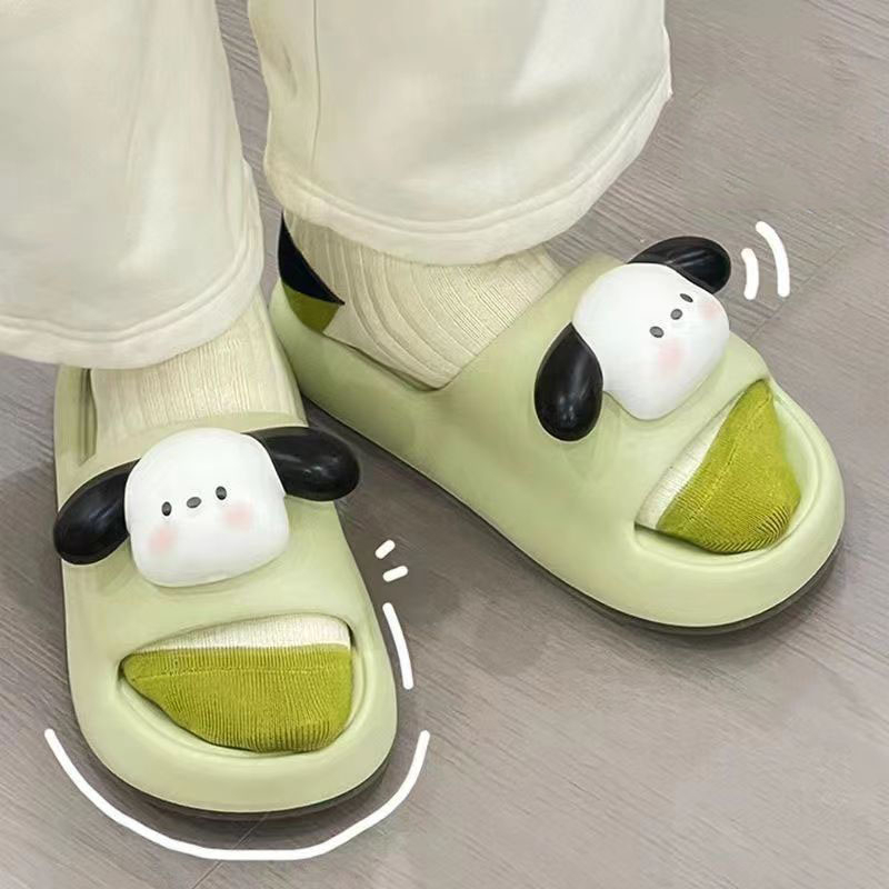 💥đế cao 3cm💥Dép bánh mì nữ dày chống trượt chống nước Phim hoạt hình dễ thương