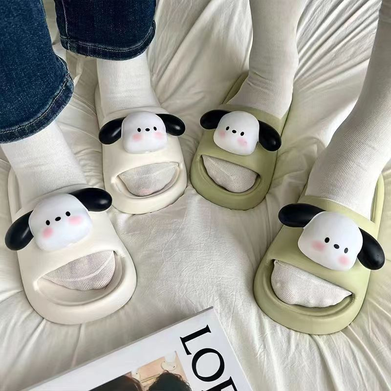 💥đế cao 3cm💥Dép bánh mì nữ dày chống trượt chống nước Phim hoạt hình dễ thương