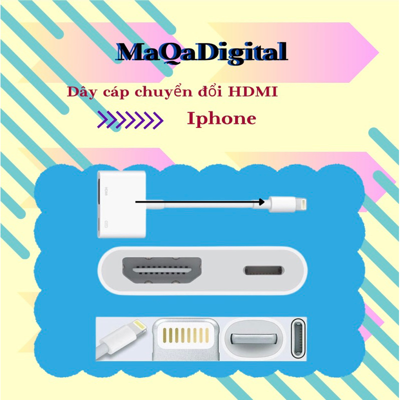 Dâycáp HDMI nối dt iPhone và dây chuyển đổi iPhone