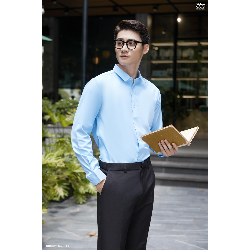 Áo sơ mi nam dài tay dáng slimfit thương hiệu 360 Boutique chất liệu Modal cao cấp - STDTK411