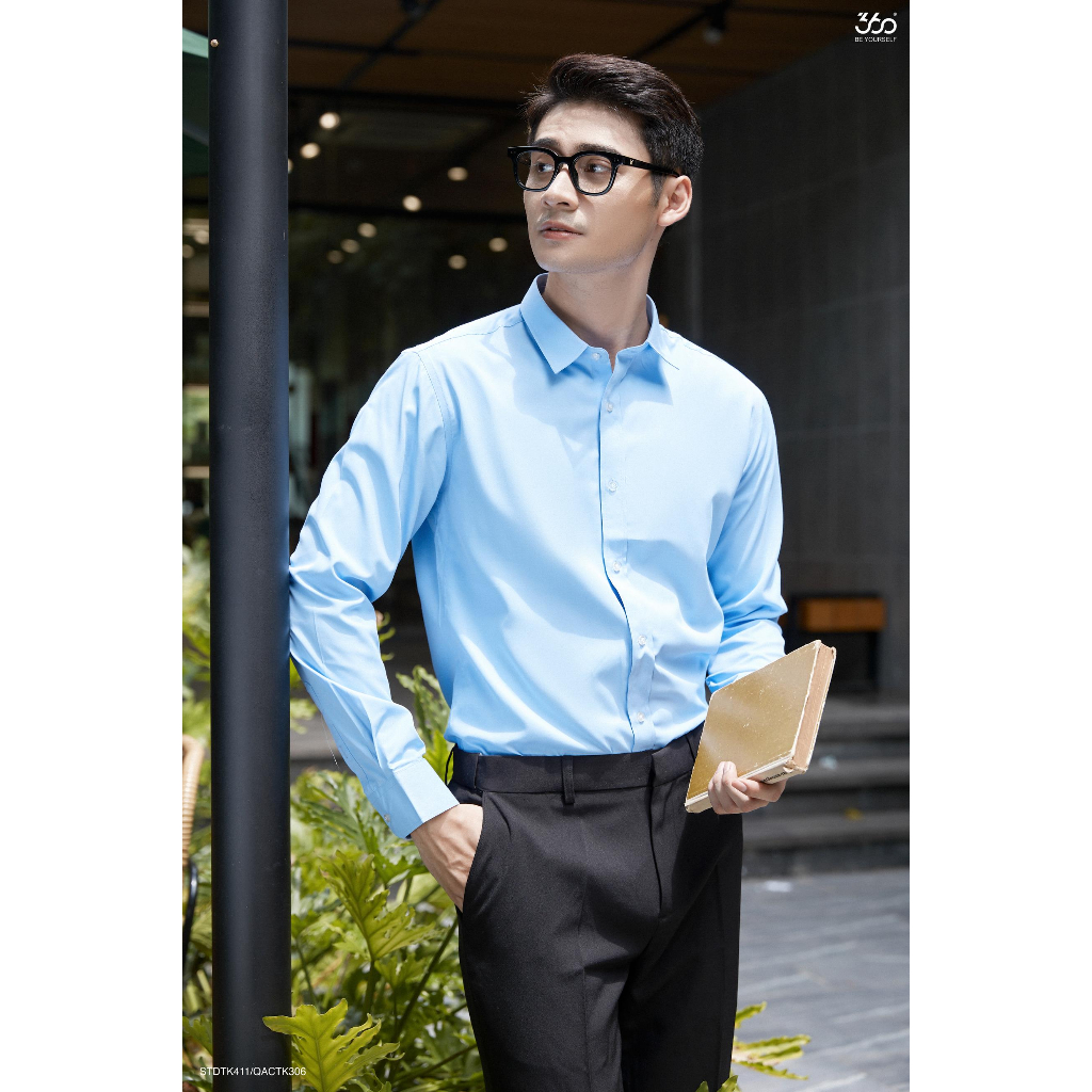 Áo sơ mi nam dài tay dáng slimfit thương hiệu 360 Boutique chất liệu Modal cao cấp - STDTK411