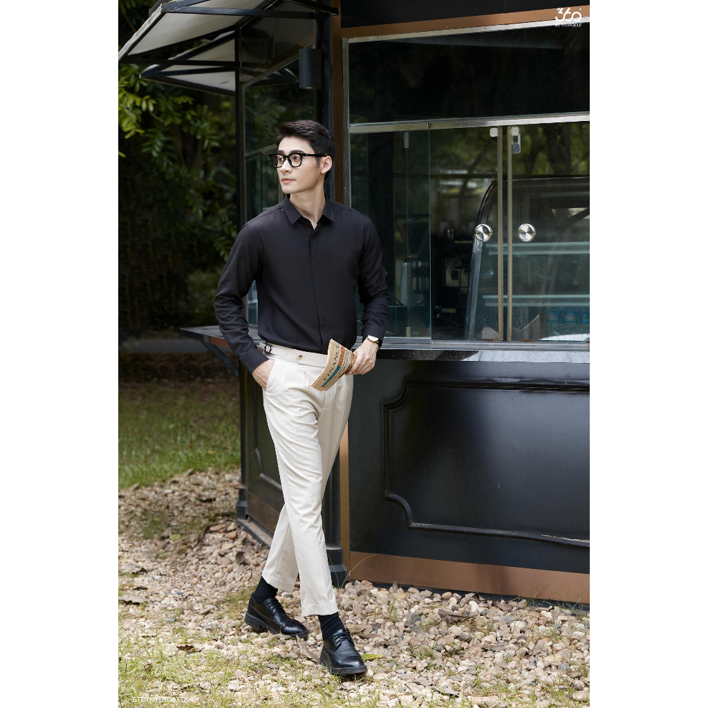 Áo sơ mi nam dài tay cổ bẻ thương hiệu 360 Boutique dài tay chất liệu vải sợi cafe cao cấp - STDTK412