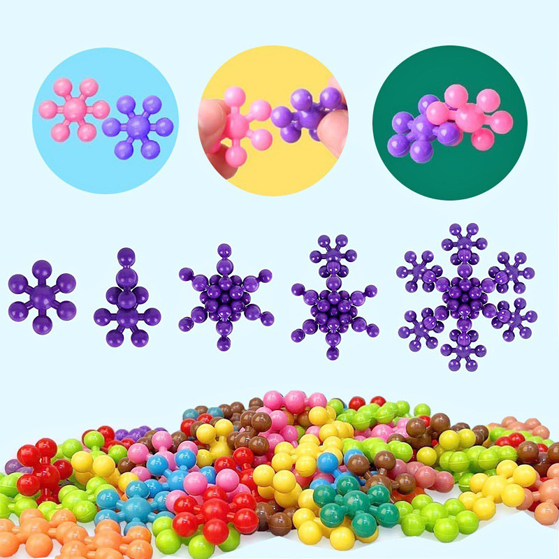 Đồ chơi xếp hình hoa mai 3D màu macaron xoay chiều, mô hình lắp ráp hoa tuyết cho bé