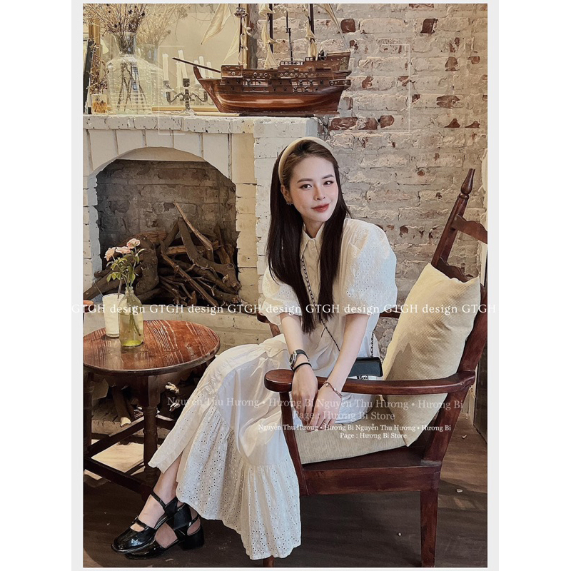 Váy xuông dáng dài chất thô lạnh mềm mát tiểu thư