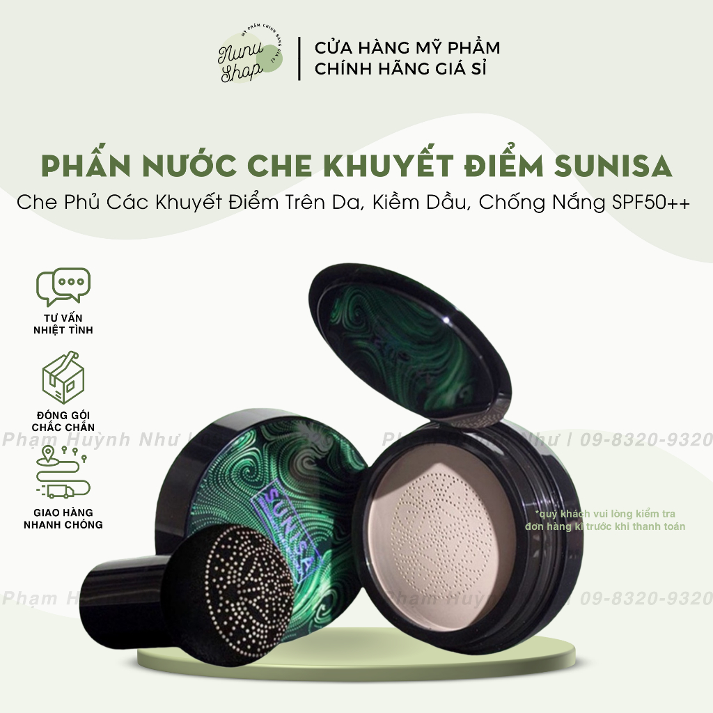 Phấn Nước Thần Thánh Sunisa Siêu Phủ Che Khuyết Điểm, Chống Nước Cao