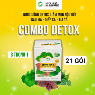Nước uống detox rau má, diếp cá, tía tô eherbal