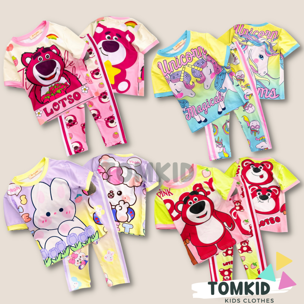 Đồ bộ cho bé gái đồ dài cho bé gái thun lạnh chính phẩm loại 1 co giãn không nhão vải 10-40kg Tomkids