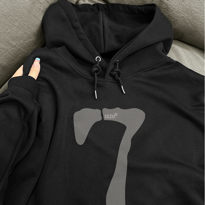 Áo hoodie nữ thu đông form rộng đen local brand SALMO oversize unisex 100%Cotton A2842