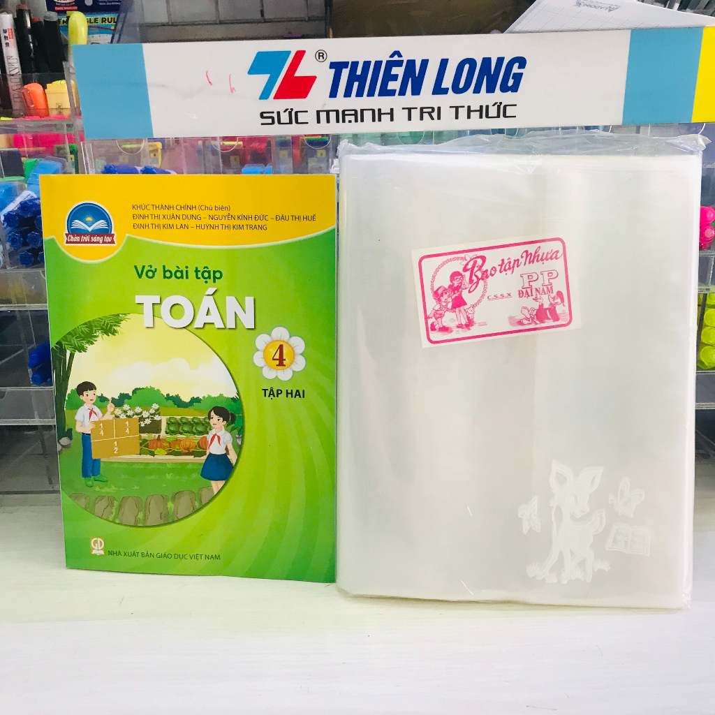 combo bìa bao vở bài tập toán ,tiếng việt lớp 4 chân trời sáng tạo