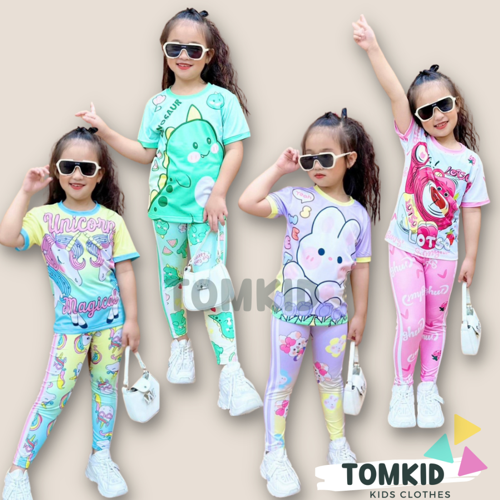 Đồ bộ cho bé gái đồ dài cho bé gái thun lạnh chính phẩm loại 1 co giãn không nhão vải 10-40kg Tomkids